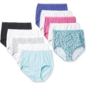 Hanes Women's Underwear Pack, 10-Pack, Full-Coverage Cotton Blend Panties, Moisture-Wicking Underwear for Women, XL