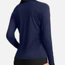 SANTINY Women's Rash Guard UPF50+ SPF Long Sleeve Swimsuits Top UV Sun Protection Swim Shirts for Woman with Zip (Beige, XS)