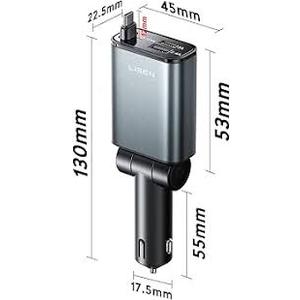 LISEN Retractable Car Charger [RV Power Adapters ] for iPhone 17 USB C Charger Fast Charging, Travel Essentials Gifts for Women Men, Early Today 2025