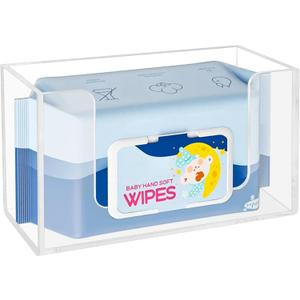 Wet Wipe Holder Wall Mount, Flushable Wipe Dispenser Acrylic for Bathroom Bedroom Kitchen, Clear