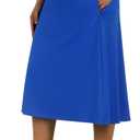 ANIVIVO Women's Midi Length Skorts Skirts with Pockets Modest Skirts 28" Long Knee Length Athletic Skorts(Royal Blue XL)