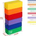 Toddler Foam Buliding Blocks - 12 Piece Fabric Covered 9x4x3inch Stacking Block Sets - Colourful Soft Play Set for Kids Idea for Building and Throwing Fun
