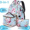 Kaome Lunch Backpack 15.6 Inch Laptop Backpack for Women with USB Port Nurse Gift Teacher Work Backpack Cooler Insulated Lunch Bag Waterproof Daypacks for Work Picnic Travel Anti-theft, Large