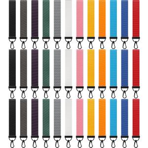 Shappy 36 Pcs Wrist Keychain for Keys Wrist Strap Keychain Bulk Key Chain Holder with Key Rings for Women Men Nylon Hand Wristlet Lanyard for Car Keys Wallet Bag holder, 12 Colors