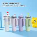 2 x Heart Straw Covers Valentines Straw Cover Cap for Stanley Cup 30 40 oz, Silicone Glitter Love Heart Designs 10mm 0.4in Straw Toppers Cute Straw Covers Valentines Party Cup Decoration 5PCS