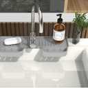 Toilet Cup Coaster Large Silicone Draining Soap Mat for Bathroom and Kitchen Waterproof Coasters Two Grooves Grey 4