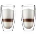 Bodum 15oz Pavina Double Wall HighHeat Borosilicate Glass, Set of 2, Clear