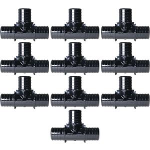 10 Pack XFITTING 1 in x 1 in x 1 in Pex Tee Poly Alloy Tee, Plastic Tee