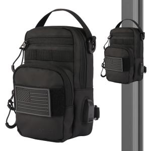 LEPHYON Magnetic Gym Bag, Small Gym Bag for Men & Women, Crossbody Sling Bags with Strong Magnets, USB Charging Port, Multi-Carry Design, Perfect for Travel Workout Sports, Best Gift for Fitness Lover, Black