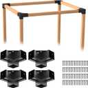 Pergola Brackets - Heavy Duty Pergola Kit(Q235 Steel Anti-Corrosion, 3.6"x3.6" Fit) - 4x4 Brackets kit for DIY Garden, Patio, Gazebo - Weatherproof for 4x4 Wood Beams (4-Pack)