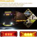 Yahenda 20 Pieces 3.9 Inch 3 LED Trailer Marker Lights Trailer LED Waterproof Side Marker Light Rectangle Signal Running Lights for Truck Boat Rv Exterior Accessories(Amber, Red)