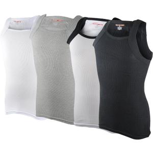 Different Touch Men's Ribbed Tank Tops Square Cut Muscle Ribbed Underwear Shirts (4 Pack ( Assorted ))