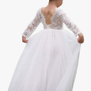 Topmaker Flower Girl Dress for Toddler Baby Girls,Lace Tulle Dress for Wedding,Birthday Party,Photoshoot,Special Occasion, Size 160