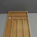 Juvale Kitchen Drawer Organizer Tray - 17 x 11.75 x 1.75 in, Natural Wood, 6-Slot Utensil & Cutlery Organizer - Silverware Holder & Storage Tray (Brown)