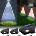Solar Lights Outdoor Waterproof LED 6000K White Bright Lens Downlight Small Solar Light for Address, Sign, Mailbox, Deck, House Number, Wall, Fence