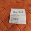 Anluoer Quilt Queen Size Bedding Set-Burnt Orange Embossed, Bedspreads-Lightweight Summer Soft Microfiber Bedspread, Bed Coverlet for All Seasons (1 Quilt, 2 Pillow Shams)