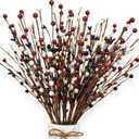 4th of July Decorations 18 Pack Red White Blue Artificial Berries Stems 17 Inch Patriotic Picks for Independence Day Party Home Decor