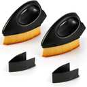 2 x 2pcs Auto Tire Dressing Brush, High Density Shine Brush Bristles Tire Applicator Brush Portable Car Tire Wash Brush with Handle Auto Detailing Tire Brush for Car Cleaning Supplies (Yellow)