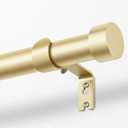 KAMANINA Gold Curtain Rod 32 to 58 Inch (2.6-4.8 Feet), 1 Inch Adjustable Heavy Duty Curtain Rods, Modern Decorative Drapery Rods with End Cap (32"-58")