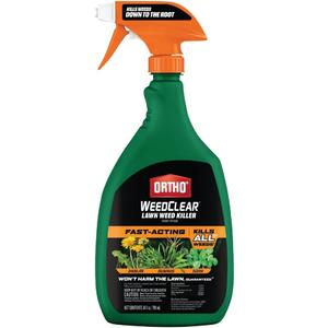 Ortho WeedClear Lawn Weed Killer Ready to Use - Weed Killer for Lawns, Crabgrass Killer, Chickweed, Dandelion, Clover & More, Fast Acting Weed Killer Spray, Kills to the Root, 24oz