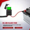 Nilight 10016W DT Wiring Harness Kit for LED Light Bars - 12V On/Off Switch, Power Relay, Blade Fuse - 2 Leads
