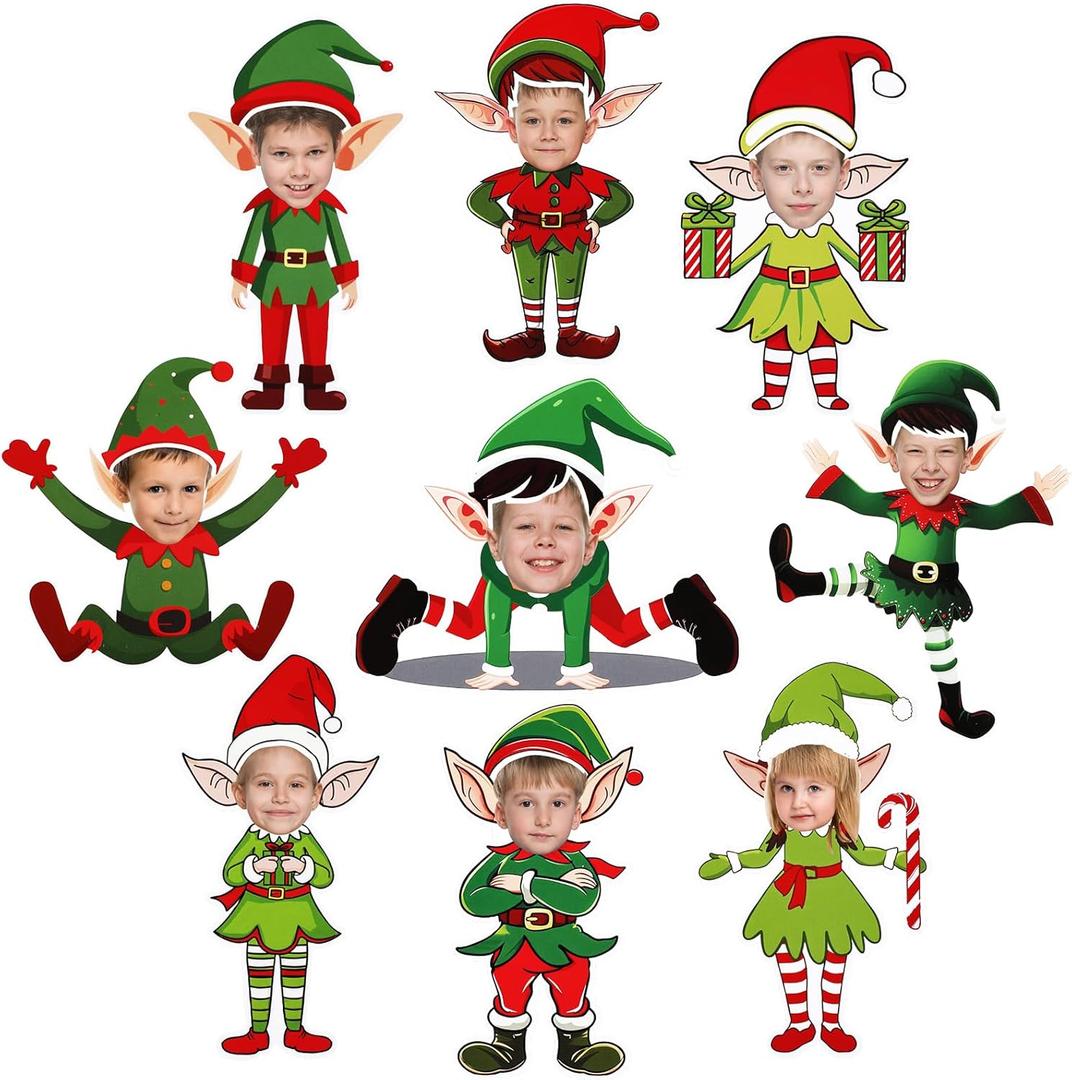 72 Pcs Christmas Elf DIY Paper Cutouts Xmas Bulletin Board Decoration Christmas Cutouts Cartoon Decoration for Xmas Holiday Festival Party DIY Supplies Photo Crafts Home Decor