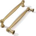 khtumeware 10 Pack 6-1/4 Inch(160mm) Brushed Brass Cabinet Pulls Satin Brass Kitchen Cabinet Handles Kitchen Cabinet Hardware for Cupboard Drawer Handles Dresser Pulls