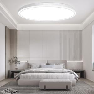 Brightever 15 Inch Large LED Flush Mount Ceiling Lights, 30W 4000LM, 5000K Daylight White Modern Ceiling Light Fixtures, Super Slim 0.67 Inch Hardwired LED Ceiling Lamp for Living Room, 1 Pack