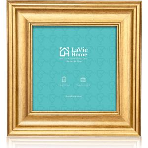 LaVie Home 5x5 Picture Frames (3 Pack, Gold) Square Photo Frame Set with High Definition Glass for Wall Mount & Table Top Display