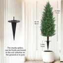 3FT Artificial Cedar Topiary Trees Set of 2, Realistic Fake Plants with Ground Spike, UV Resistant Faux Plants Indoor Artificial Plants Outdoor Fake Tree for Porch Garden Home Offices Décor
