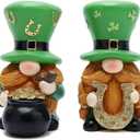 Hodao 2 PCS Spring St Patricks Day Gnomes Decorations Beard Elf Decor Home Table Ornament Decor Dwarf Figurines for St. Patricks Day Gifts Green Irish Gnome Decorations