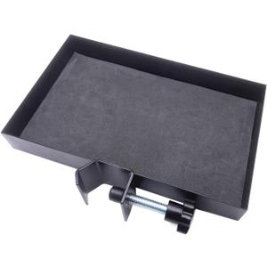 Jiayouy Microphone Stand Attachment Music Stand Tray Microphone Stand Clamp-On Rack Tray Holder for Stage, Live Streaming, Recording, Concert Performance, Music Stand Accessories 10" x 6" Metal Shelf