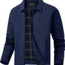 WHN Men's Lightweight Jackets Light Windbreaker Full Zip Casual Business Jacket Fall Golf Work Coat with Zip Pockets, Large