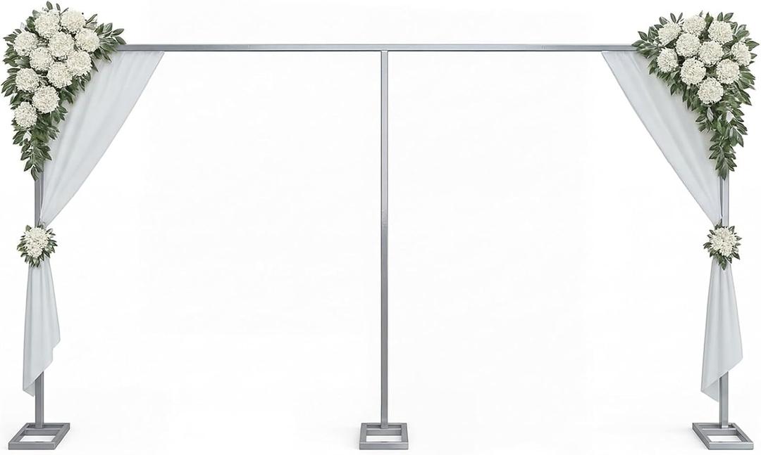 Novabright Backdrop Stand Pipe Drape Kit,Silver,10x20ft,Rectangular Base
