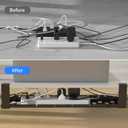 31Inch Extendable Under Desk Cable Management Tray, Black Metal Cable Management Tray Under Desk Cord Management with Clamp, 31 Inch x 4.33 Inch