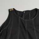 Women's Summer 2 Piece Shorts Set Sleeveless Elastic Waist Shorts with Pockets,  Large