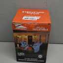 Joiedomi 6ft Long Halloween Inflatable Ghost Outdoor Decoration, Cute Blow Up Ghost Roasts Cotton Candy Over Campfire with LED, Halloween Blow Up Yard Decoration for Holiday Party Garden Lawn Decor