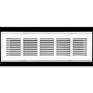 HVAC Premium 24" X 6" Steel Return Air Filter Grille for 1" Filter - Fixed Hinged - HVAC DUCT COVER - Flat Stamped Face - White [Outer Dimensions: 26 5/8"w X 8 5/8"h]
