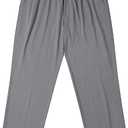 LETAOTAO Mens Big and Tall Full Elastic Waist Pants Stretch Slacks with Zipper Fly and Pockets 48W 28L
