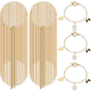 120 Pcs Bracelet Chain Gold Link Bracelet Chains for Jewelry Making Bracelets Bulk with Clasps for Women DIY Bracelets Jewelry Making Crafts 7.87inch