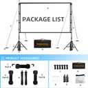 TOWOND Projector Screen with Stand, 84 inch Outdoor Projector Screen Portable Indoor Projection Screen 16:9 4K Rear Front Movie Screen with Carry Bag for Home Backyard Theater 84 inch