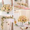 Luyue 8 Packs Peonies Artificial Flowers Vintage Faux Peony Bouquet Fake Flower for Vase Silk Floral Arrangements for Table Centerpiece Wedding Decoration Indoor Home Decor