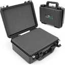 CASEMATIX 16" Waterproof Hard Case with Customizable Foam for Portable Electronics, Tools and Accessories - Hard Shell Plastic Case with Pre-Diced Travel Case Foam Interior
