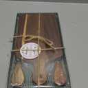 Ziliny 1 Set Bridal Baby Shower Cheese Prizes Wooden Square Board Gift Set Knives Forks Thank You Tags with Box for Guests for Valentines Bridal Baby Shower Housewarming Gifts (Acacia Color)