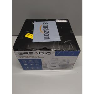 Greadio Boombox CD Player Cassette Player Combo, Boom Box Portable CD Players for Home with Bluetooth, Support AM FM Radio/Remote Control/AUX/USB/Earphone, AC/Battery Operated, LCD Display (Black)