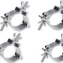 DragonX 4 Pack Heavy Duty 220 lb O-Clamp - Versatile 2 Inch Lighting Truss and DJ Light Clamp for Stage and Studio