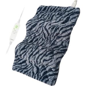 Full Weighted Heating Pad for Back, Neck, and Shoulder Pain Relief with Auto Shut Off, Extra Large 12 x 24, Grey Blue-PLH02