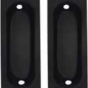 QCAA Solid Brass Rectangular Flush Pull, 3x1-1/8x3/8", Matte Black, 2 Pack