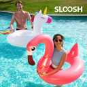 SLOOSH 2-Pack Unicorn Flamingo Pool Floats - Inflatable Pool Floaties Swimming Party Decorations, Fun Float Swim Rings Floating Tubes Beach Lake Summer Vacation Floaty with Headrest for Adults Kids