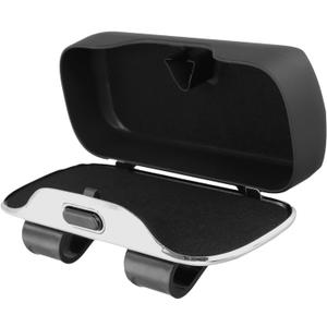 Sunglasses Holder for Car Visor, PU Leather Glasses Case with Clips Magnetic Closure Eyeglasses Holder, Black